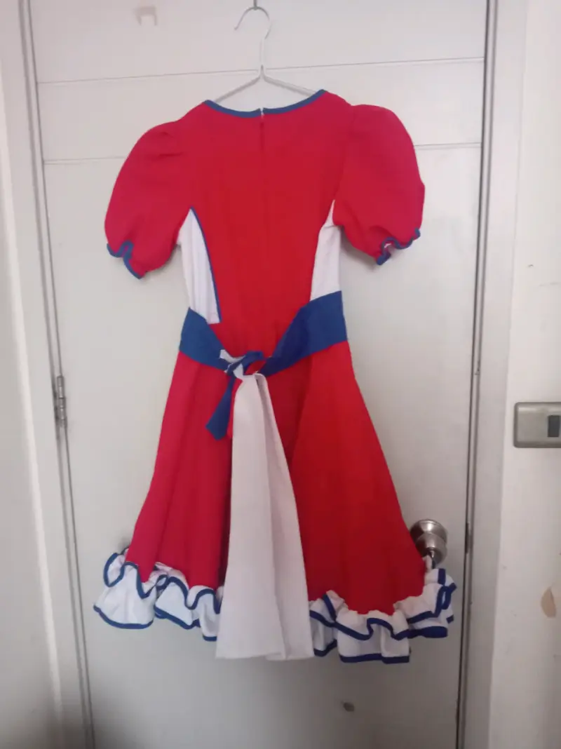 Vestido de Huasa Infantil Rojo y Blanco - 2