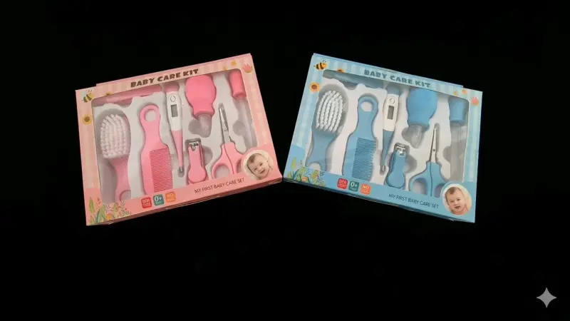 Set de cuidado para bebé en rosa y azul - 2