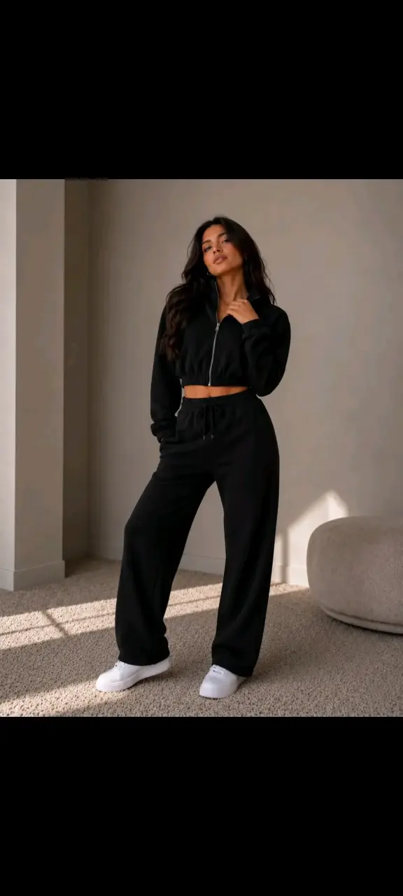 Conjunto deportivo negro para mujer