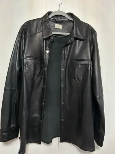 Chaqueta de cuero negra Umbrale para mujer - miniatura 1