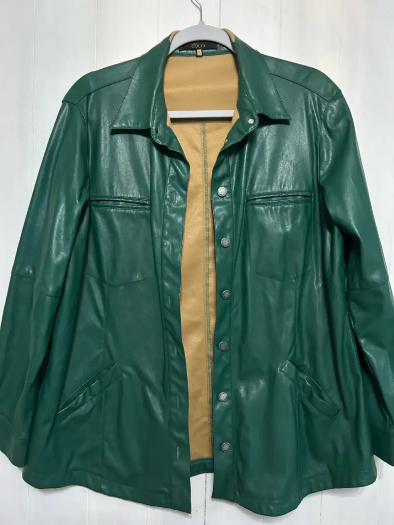 Chaqueta de cuero verde Studio Cocci para mujer - 1