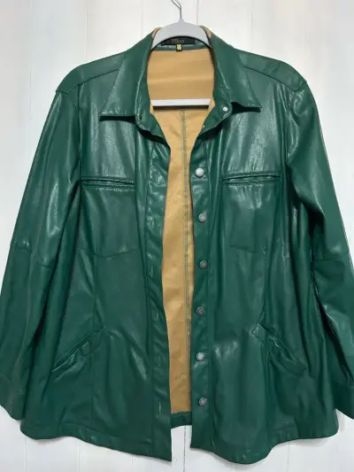 Chaqueta de cuero verde Studio Cocci para mujer - miniatura 1