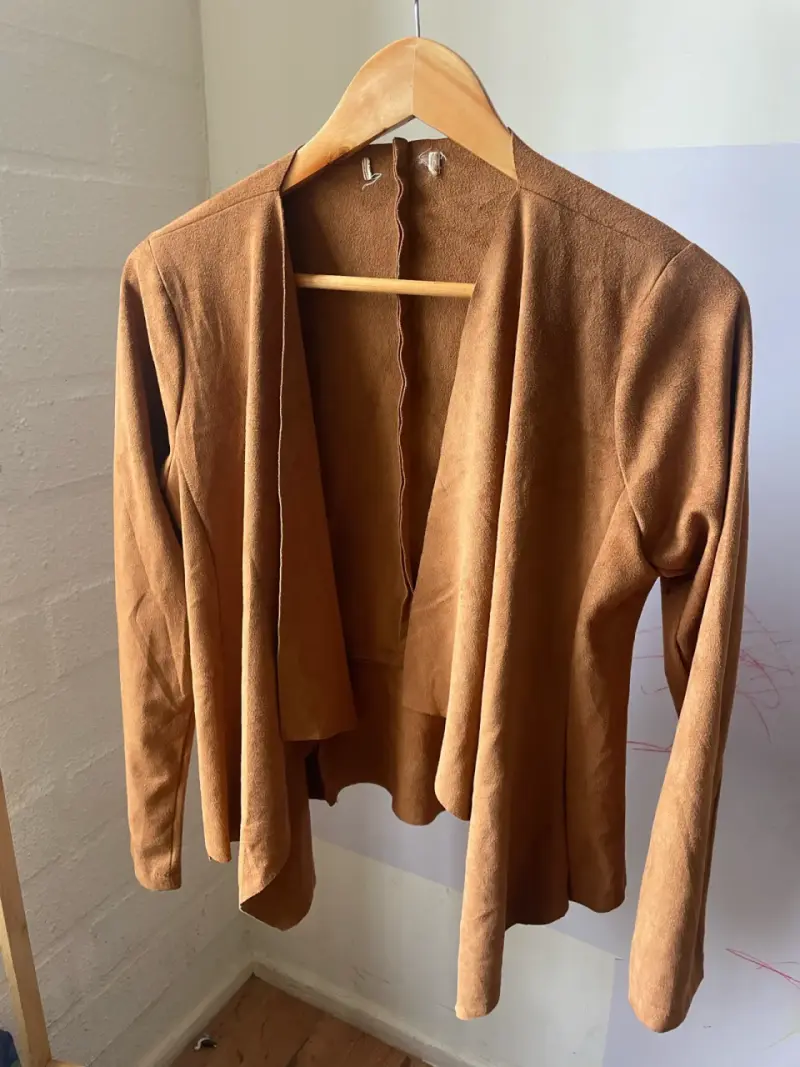 Chaqueta de gamuza marrón para mujer - 1