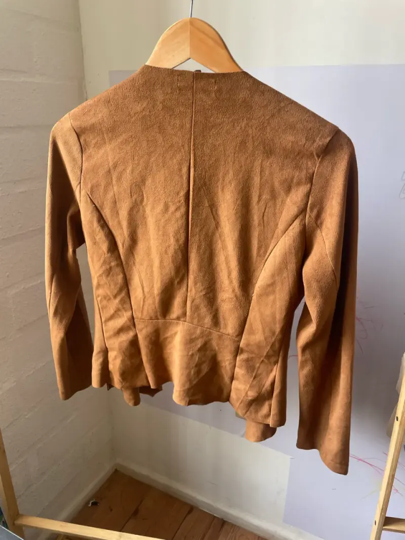 Chaqueta de gamuza marrón para mujer - 2