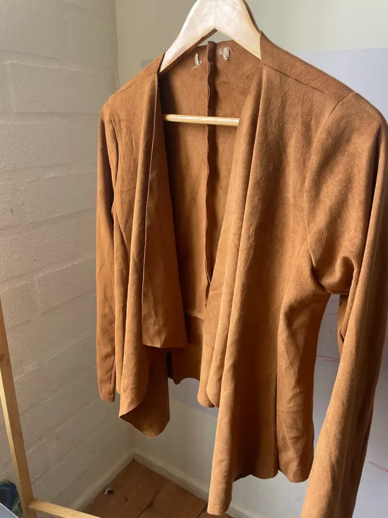 Chaqueta de gamuza marrón para mujer - 3