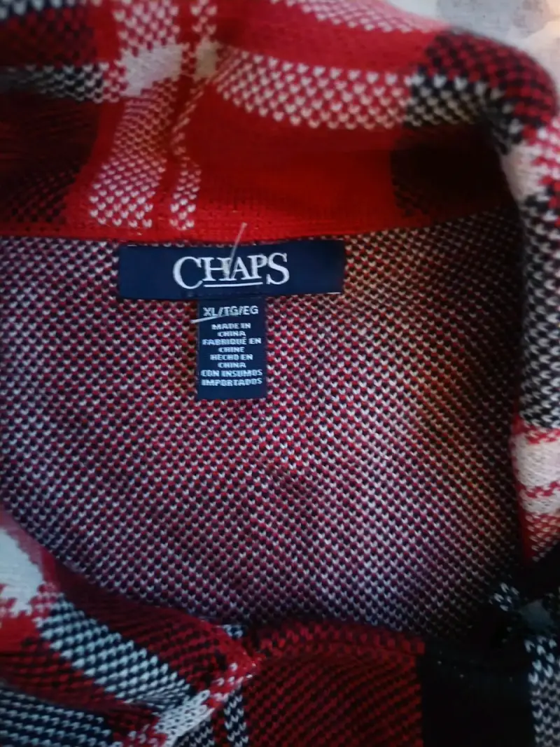 Chaleco sin mangas a cuadros Chaps rojo y negro - 2