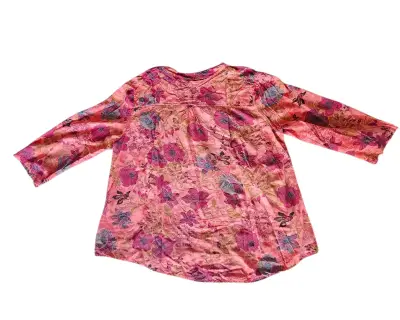 Blusa floral rosada, botones nácar, PATIO ORIENTE - miniatura 3