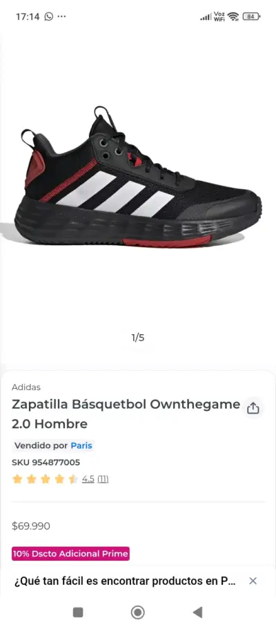 Zapatillas de Básquetbol Adidas Ownthegame 2.0 Hombre - miniatura 1