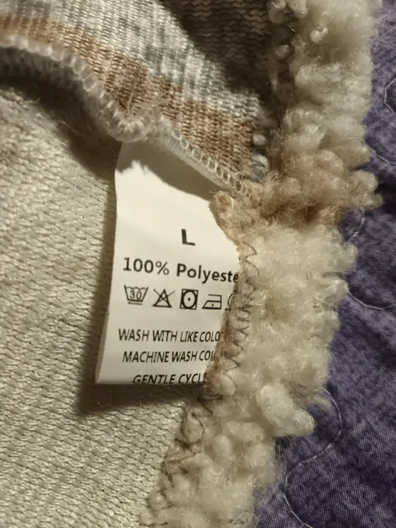 Chaqueta de lana sintética a cuadros para mujer - 3