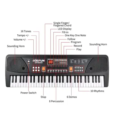 Teclado Electrónico Bigfun con Micrófono - miniatura 2