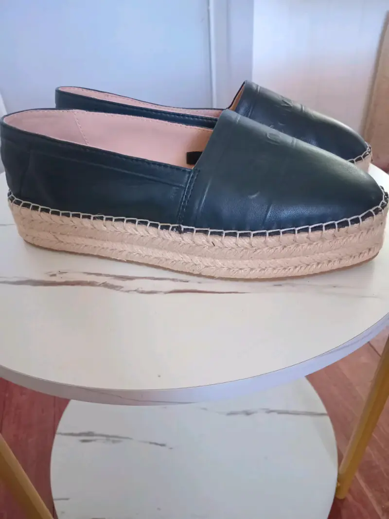 Alpargatas de cuero Calvin Klein negras - 1