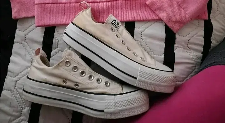 Zapatillas Converse All Star blancas sin cordones - 4
