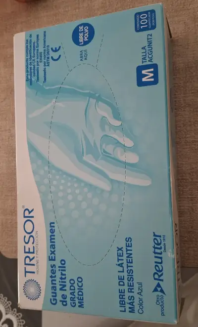 Guantes de nitrilo azul TRESOR talla M - miniatura 1