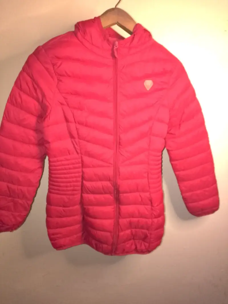 Chaqueta acolchada roja para niños con capucha - 1