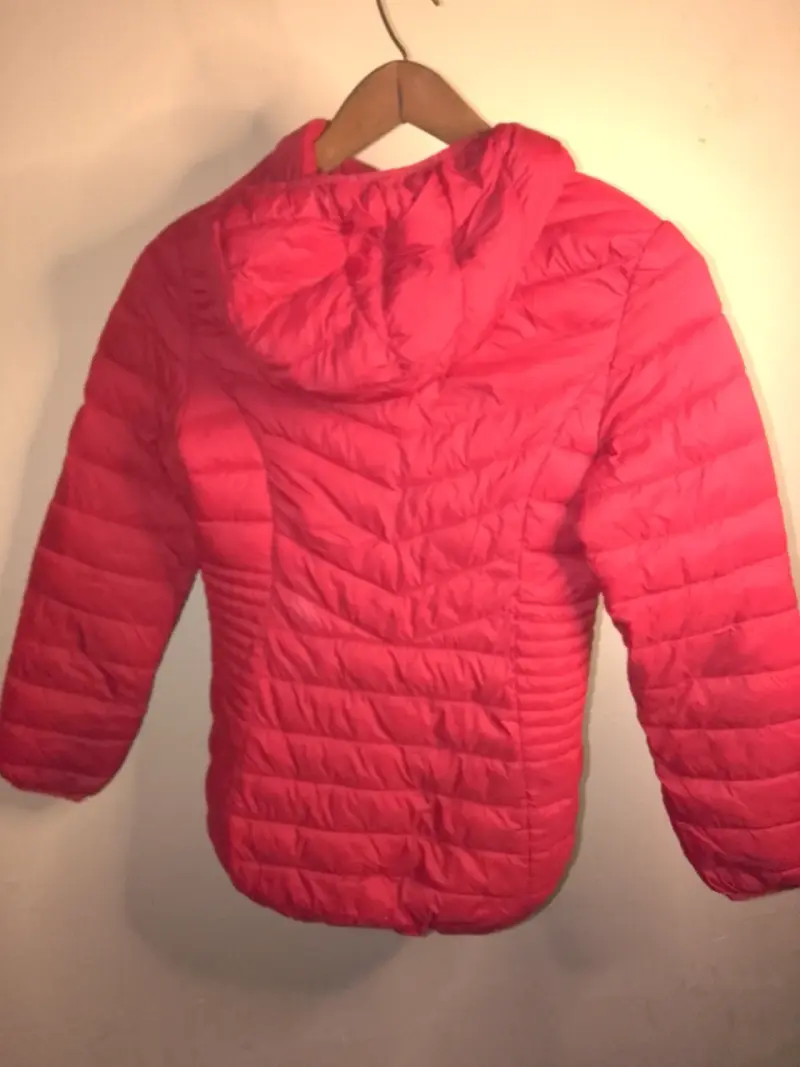 Chaqueta acolchada roja para niños con capucha - 2