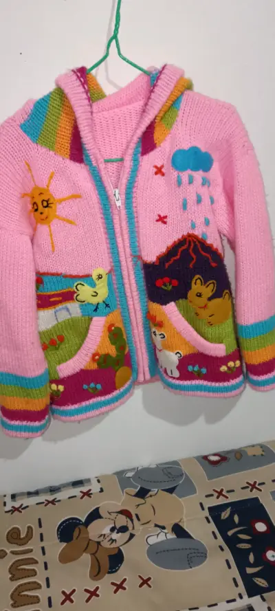 Chaqueta de lana infantil con diseño colorido - miniatura 1