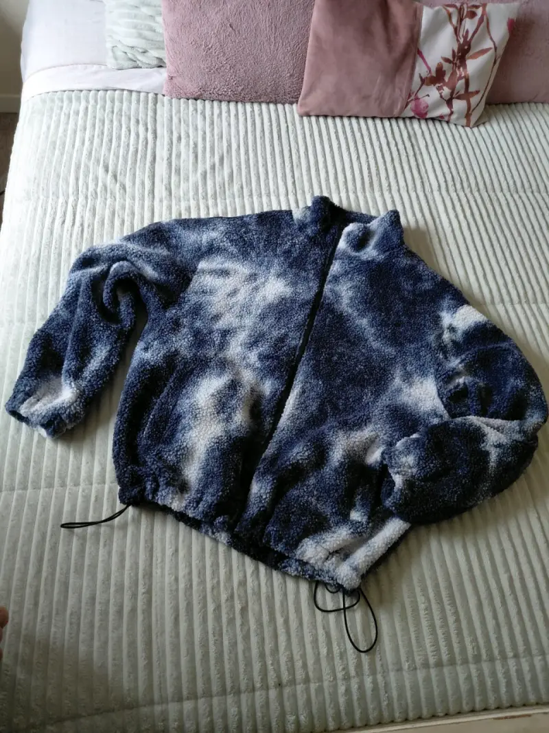 Chaqueta de lana Snow Valley azul y blanca - 2