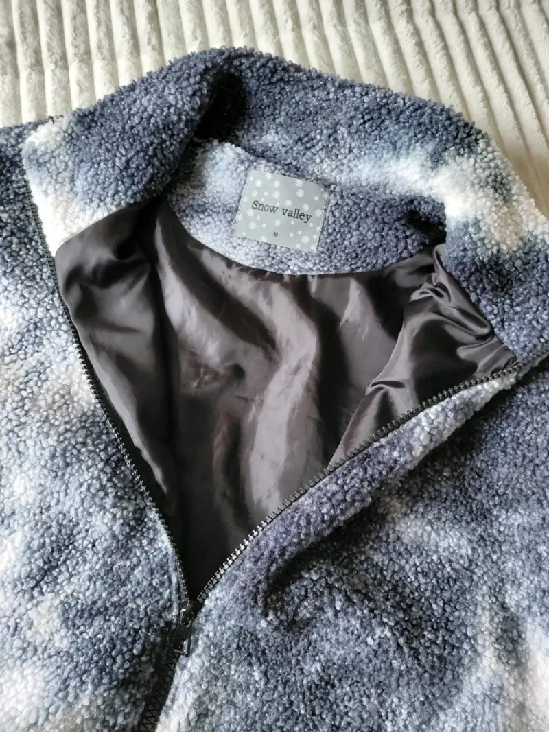 Chaqueta de lana Snow Valley azul y blanca - 3