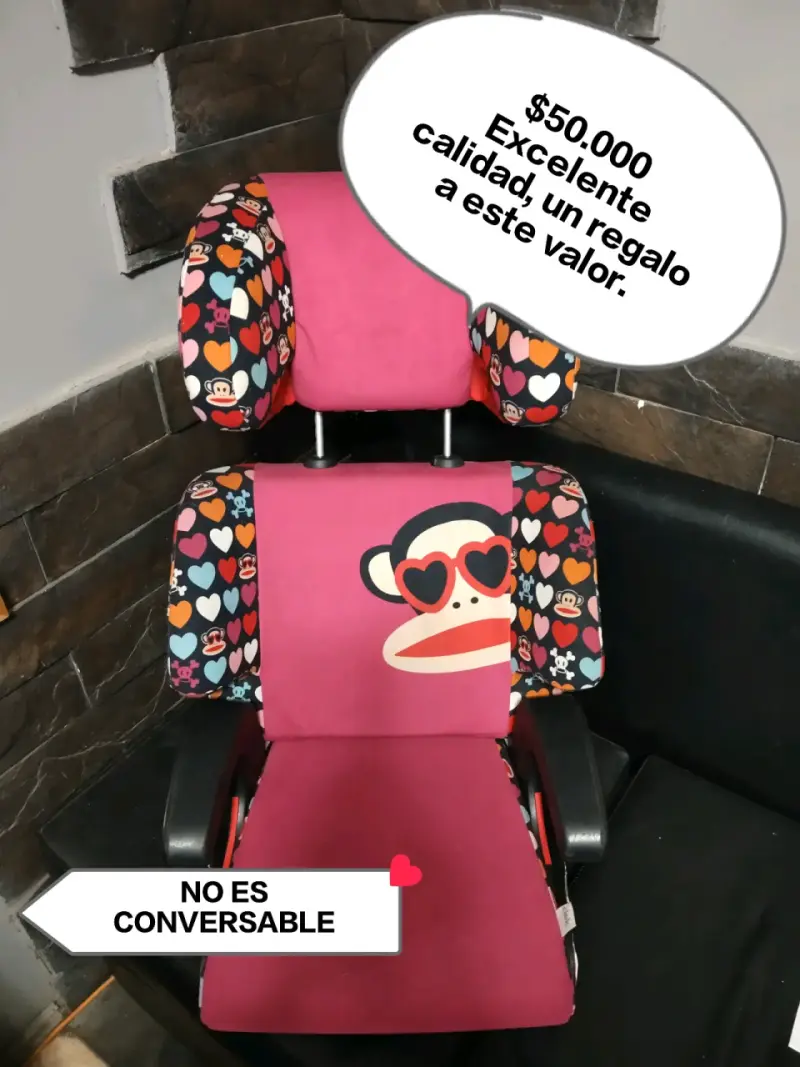 Silla de auto infantil con diseño de mono - 1