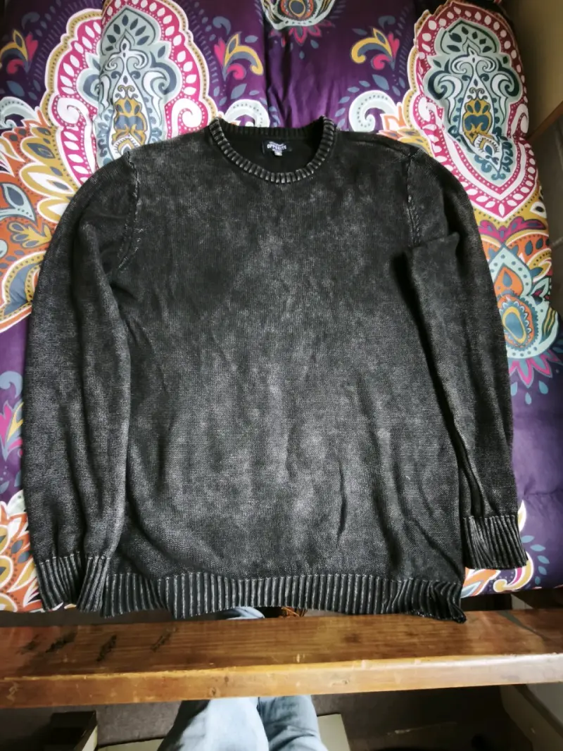 Suéter negro de lana para hombre Opposite - 4