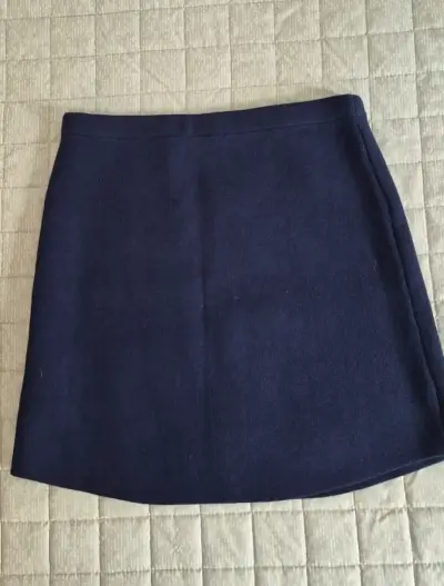 Falda punto corta azul marino Zara - miniatura 4
