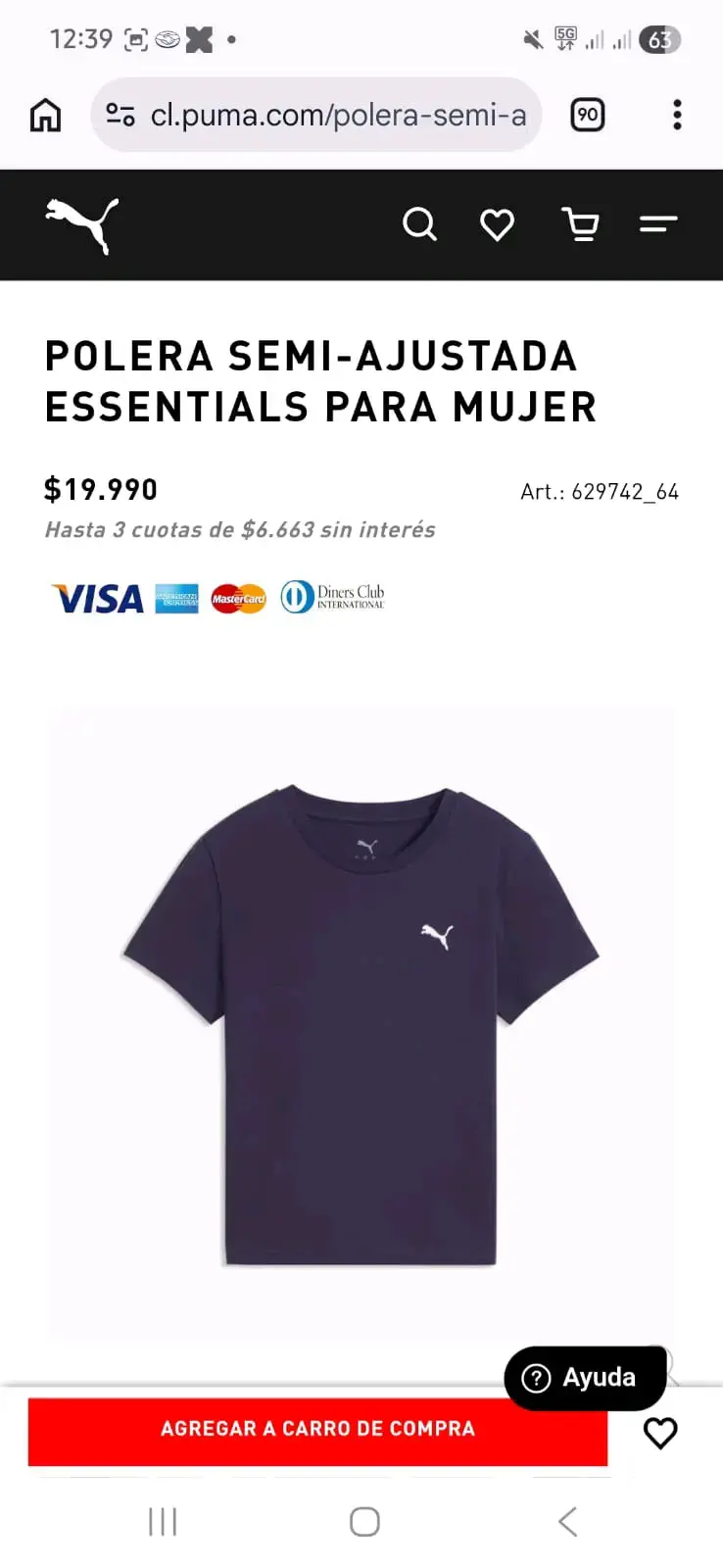 Polera Puma Essentials Mujer Semi-Ajustada - 1