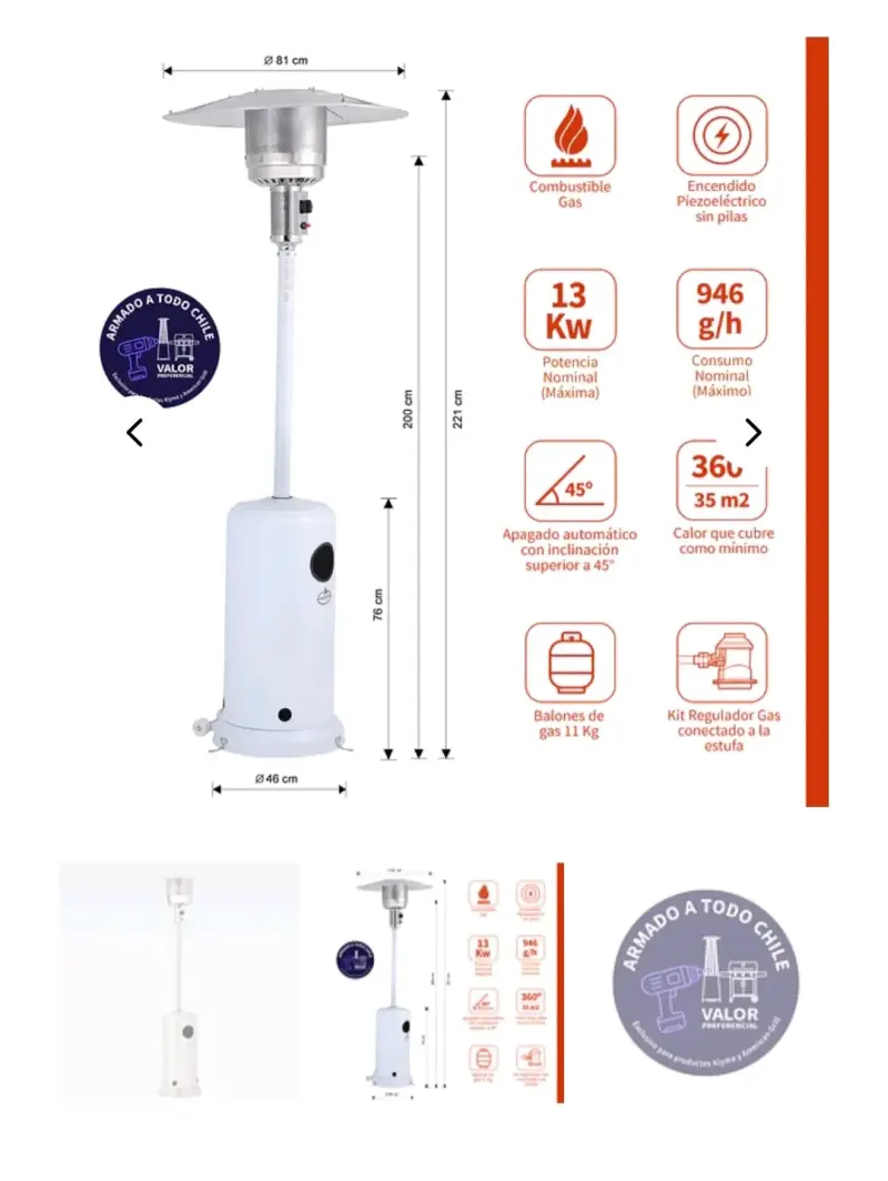 Estufa de exterior a gas Klyma 13kW - 3