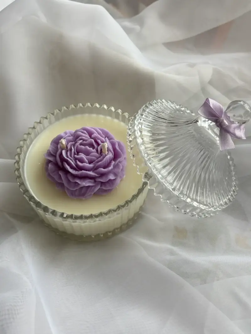 Vela aromática con flor Artesanal