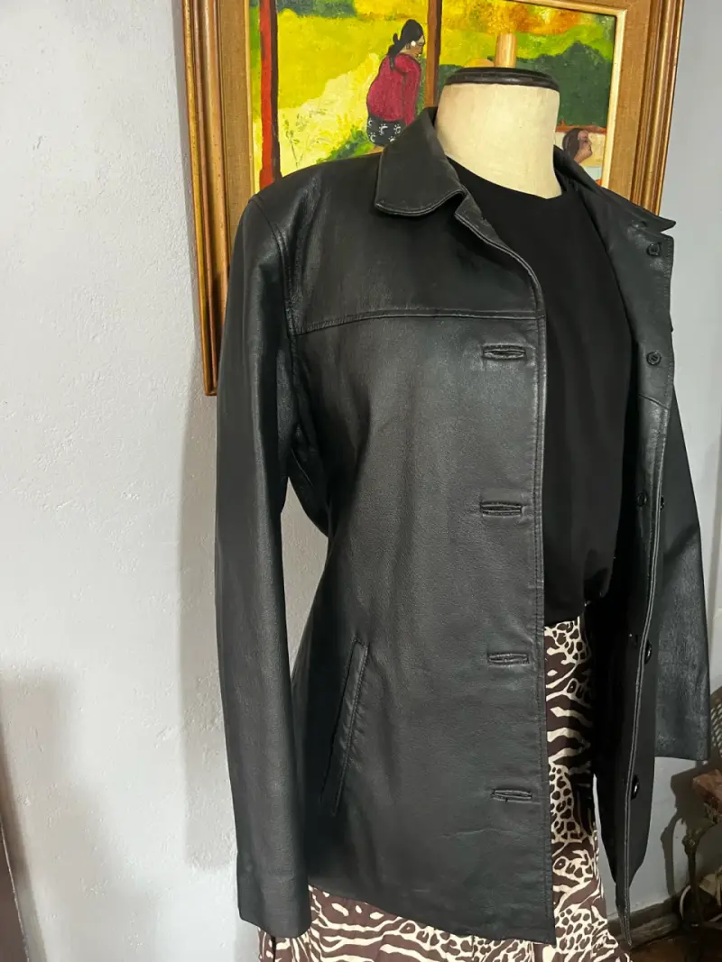 Chaqueta de cuero negra Rossano para mujer - 1