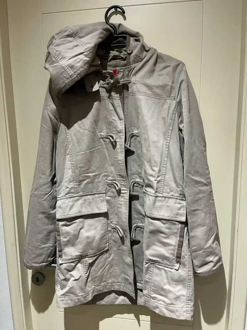 Abrigo verde militar con capucha Esprit mujer - 1
