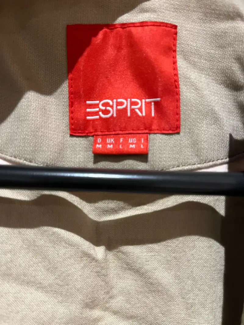Abrigo verde militar con capucha Esprit mujer - 2