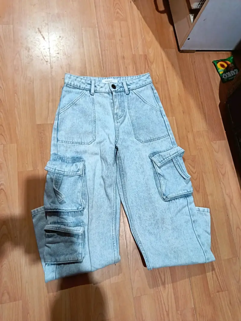 Pantalones cargo de mezclilla para hombre - 1