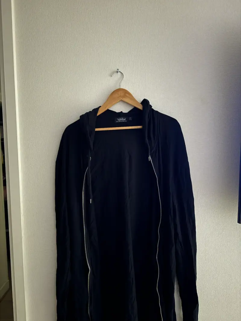 Chaqueta Negra con Capucha Topman XL