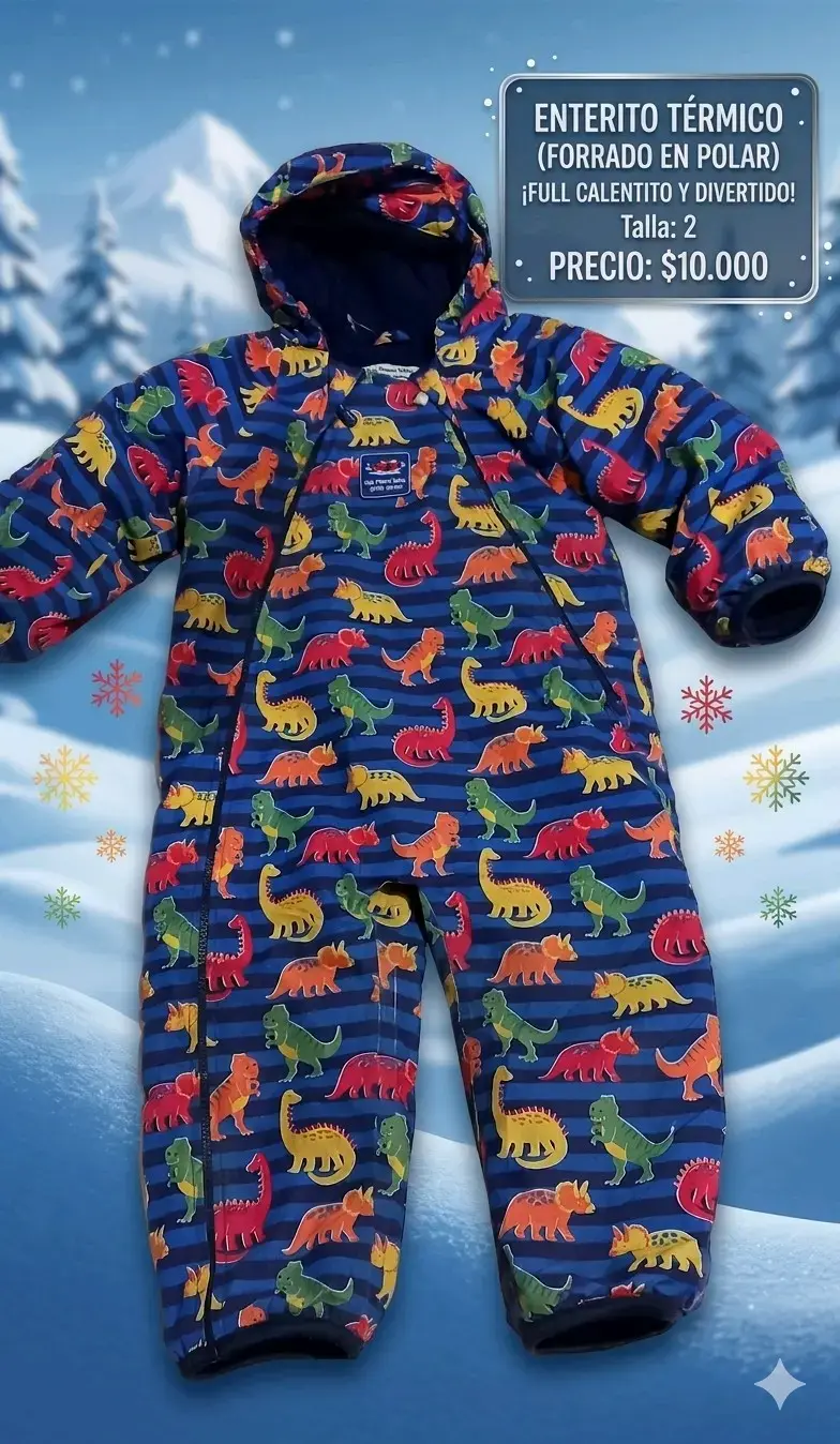 Enterito térmico infantil con diseño de dinosaurios