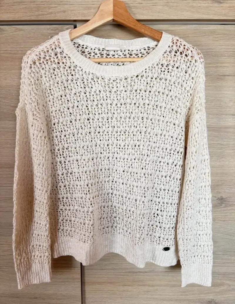 Suéter tejido blanco para mujer