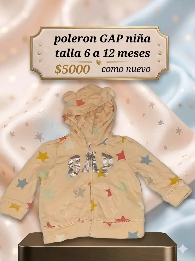 Polerón GAP para niña talla 6 a 12 meses