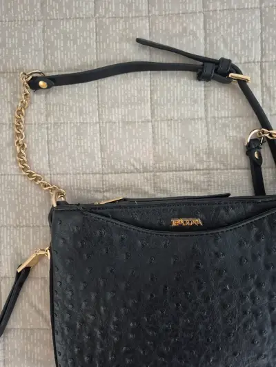 Cartera negra Isadora efecto cuero - miniatura 1