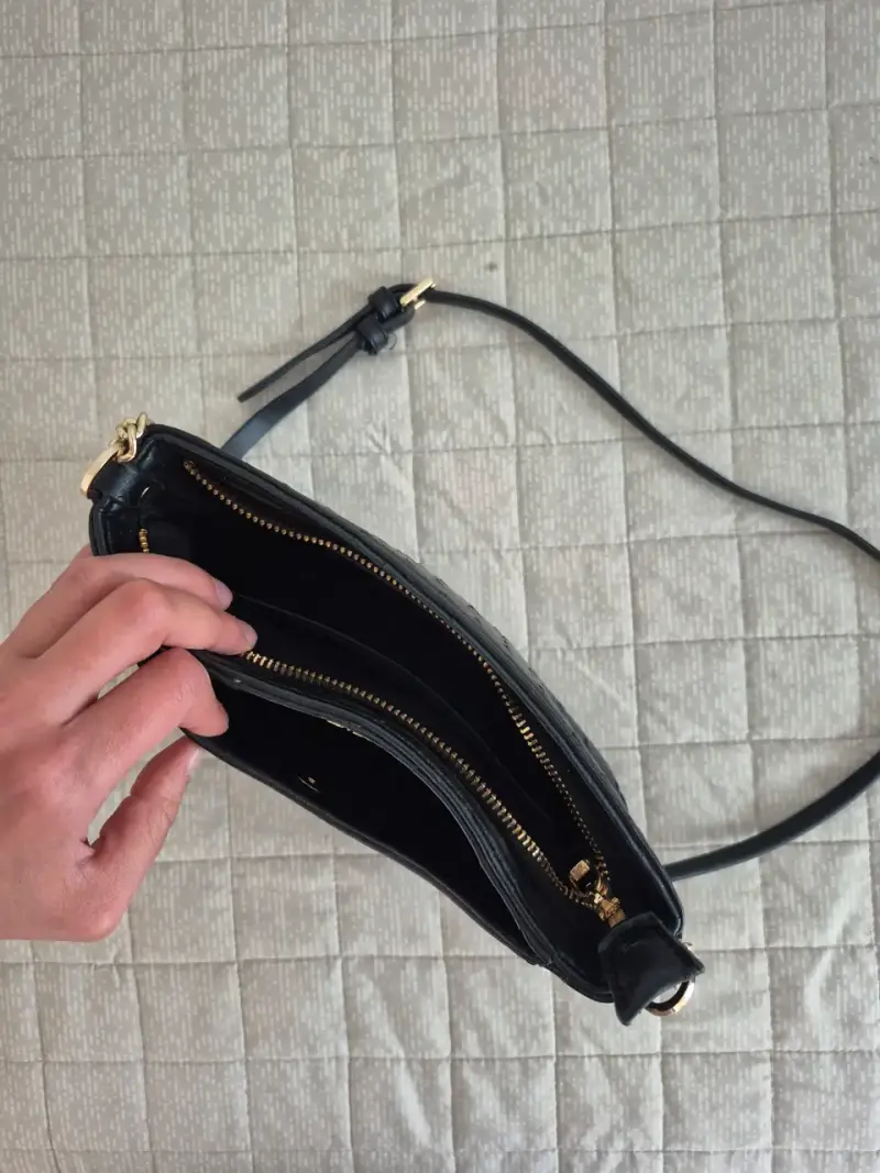 Cartera negra Isadora efecto cuero - 3