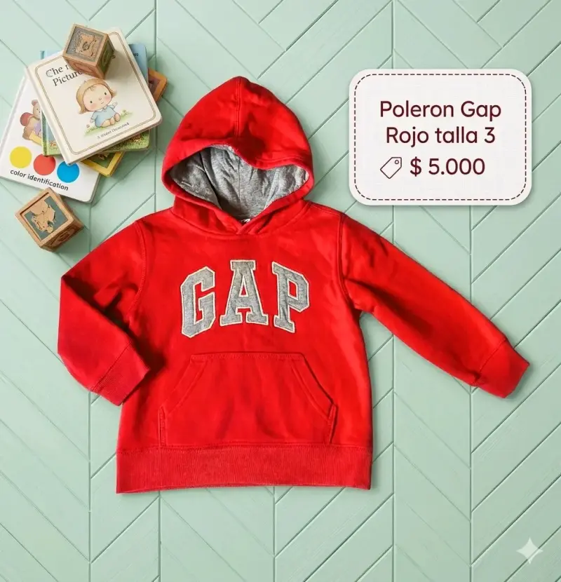 Polerón GAP rojo para niño talla 3