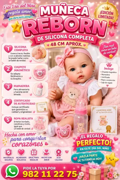 Muñeca bebé realista con ropa rosa - miniatura 5