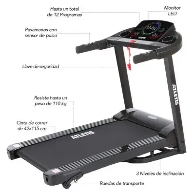 Trotadora Atletis con monitor LED - miniatura 4