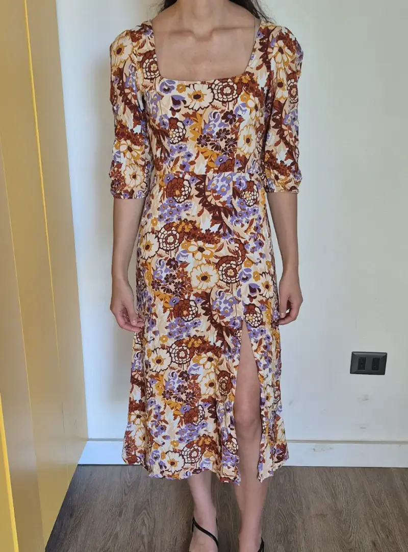 Vestido largo floral con espalda descubierta - 1