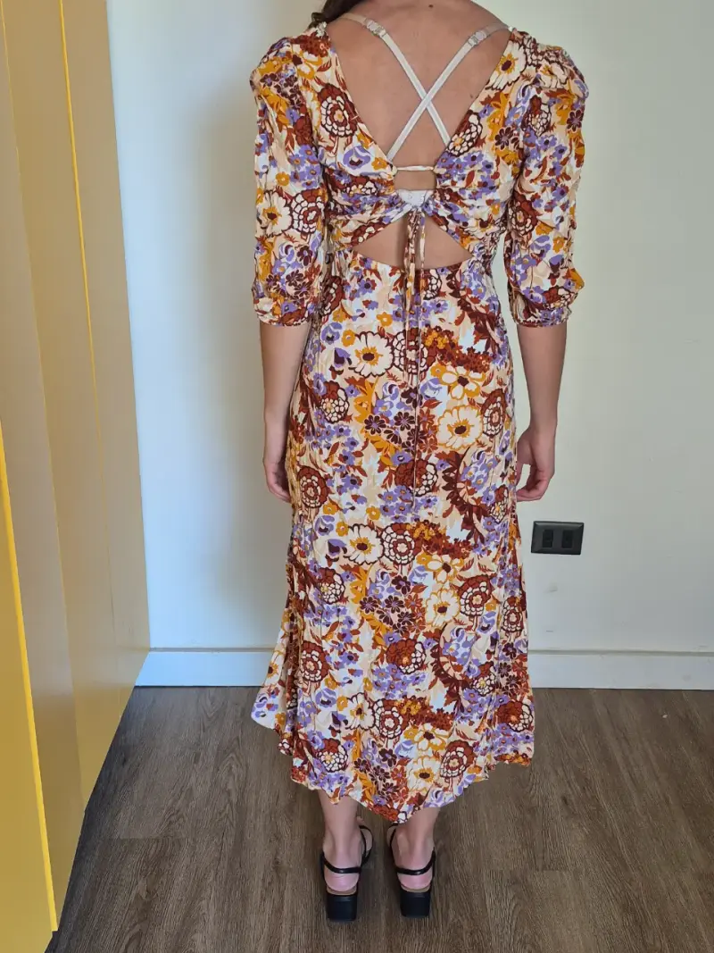 Vestido largo floral con espalda descubierta - 2