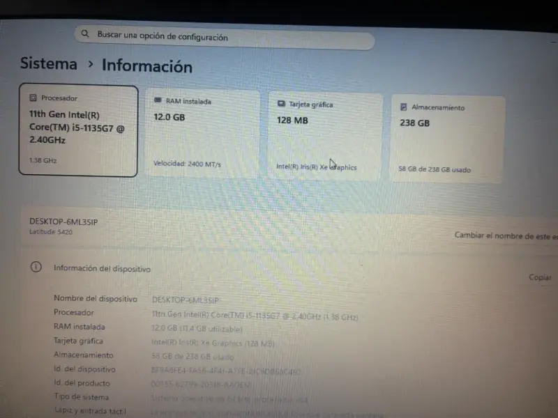 Notebook Dell 5420 i5-1135g7 12gb ram Ssd 240gb ba - 4