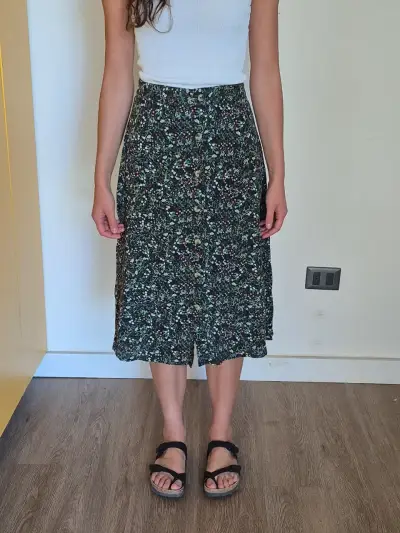 Falda midi floral para mujer - miniatura 1