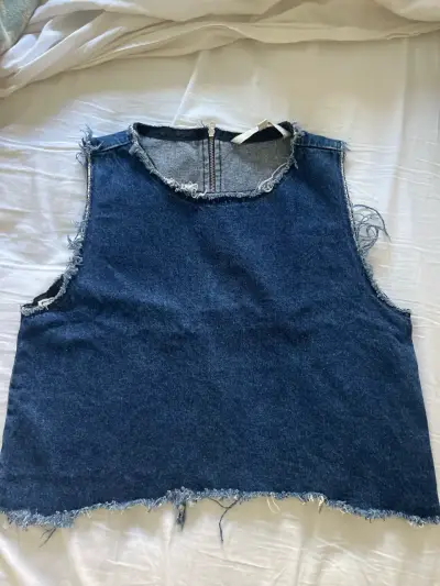 Top de mezclilla sin mangas Zara Trafaluc - miniatura 1