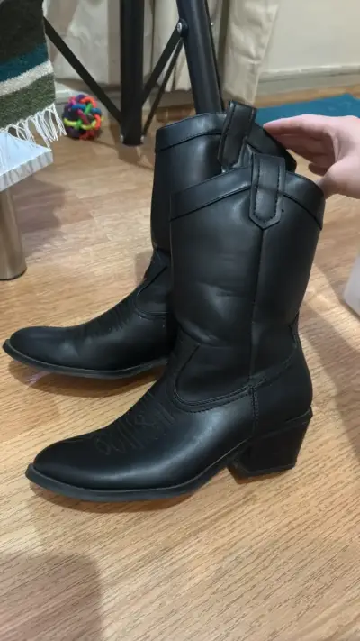 Botas vaqueras negras para mujer - miniatura 1
