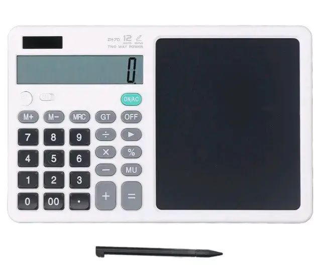 Calculadora con pantalla LCD y panel solar