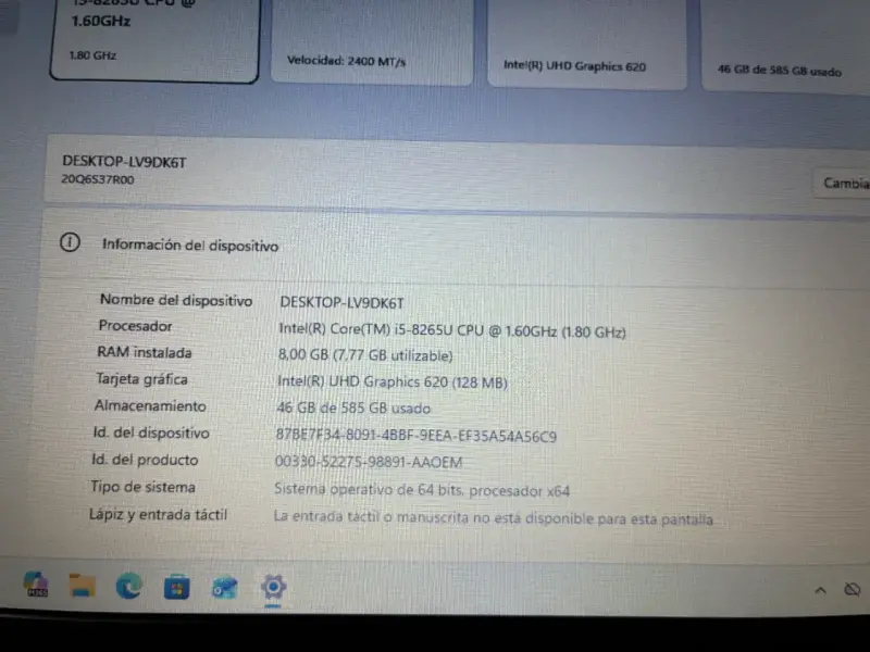 Lenovo L490 i5 8va 8gb ram 2 discos 1 ssd de 120gb - 2