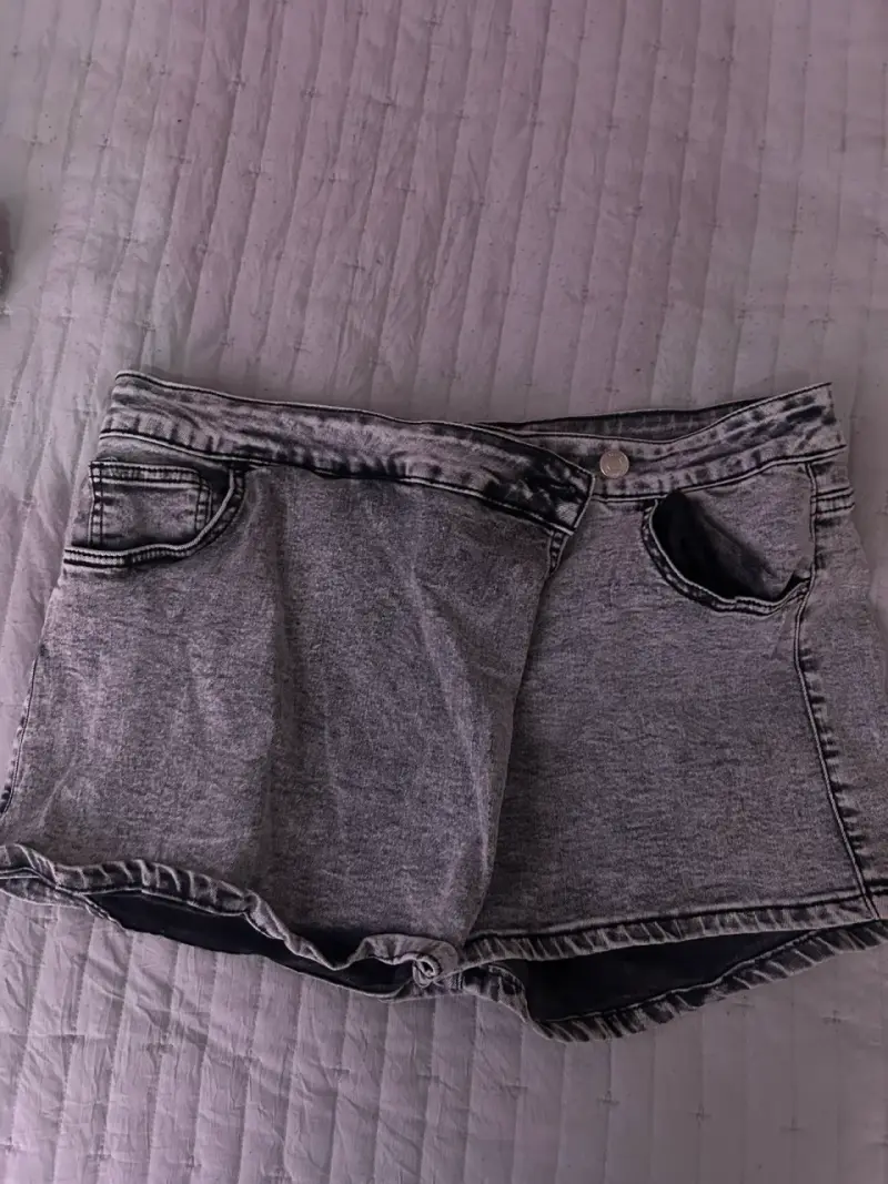 Falda short de mezclilla gris Sybilla talla 2XL - 1